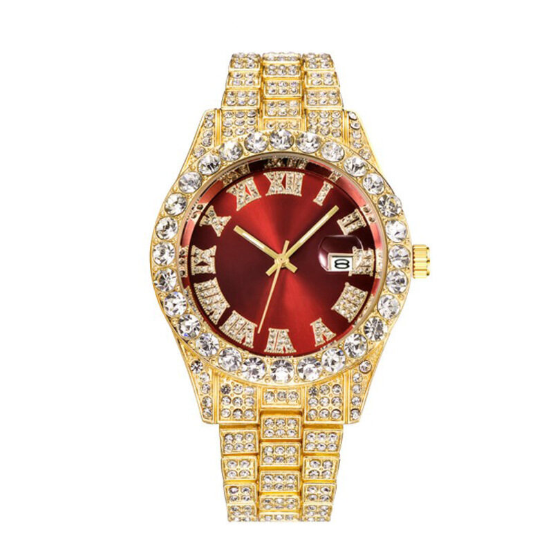 Men's Hip Hop Roman Scale Diamond Studded Calendar