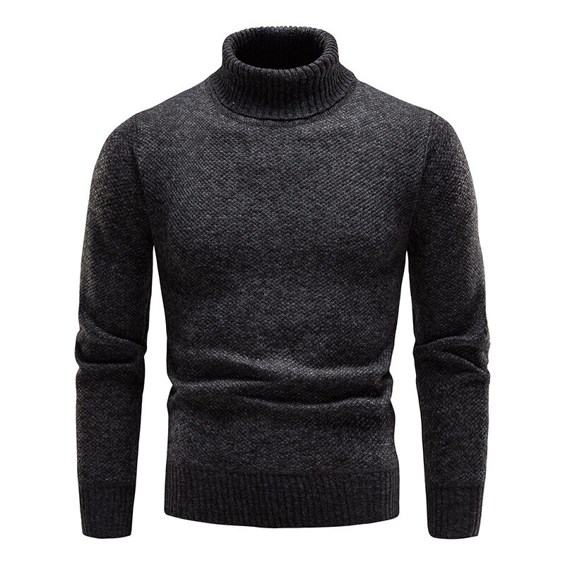 Men's Turtleneck Sweater Fashion Slim Fit Pullover Long-sleeved