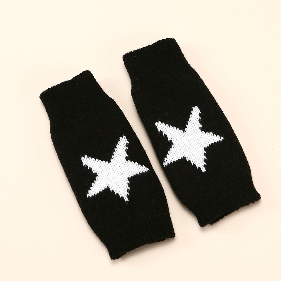 Autumn And Winter Acrylic Wool Five-pointed Star Gloves