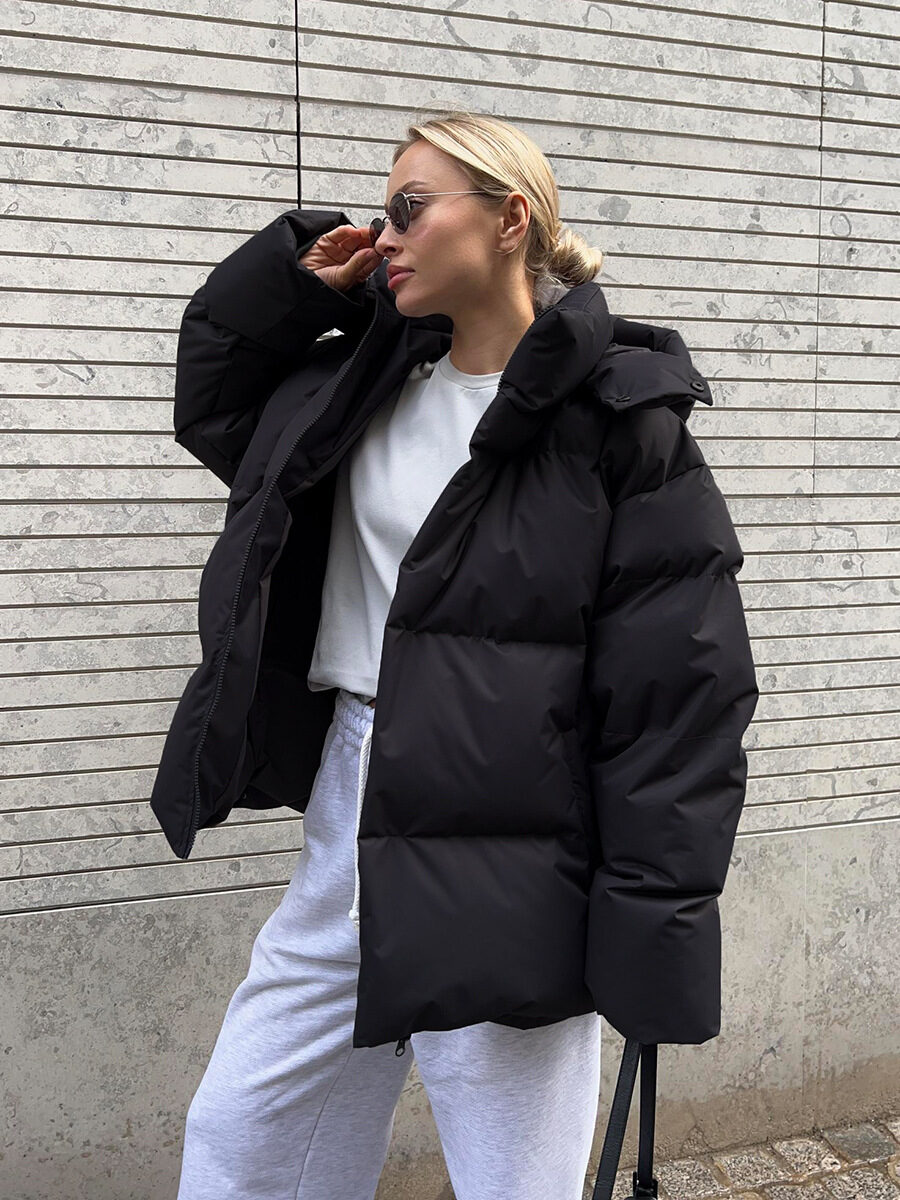 Fashion Coat With Removable Hood Cotton Jacket Winter