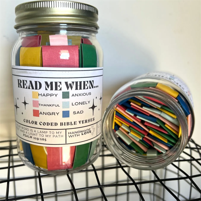 Handmade Bible Verses Jar 67 Color-coded Verse Crafts