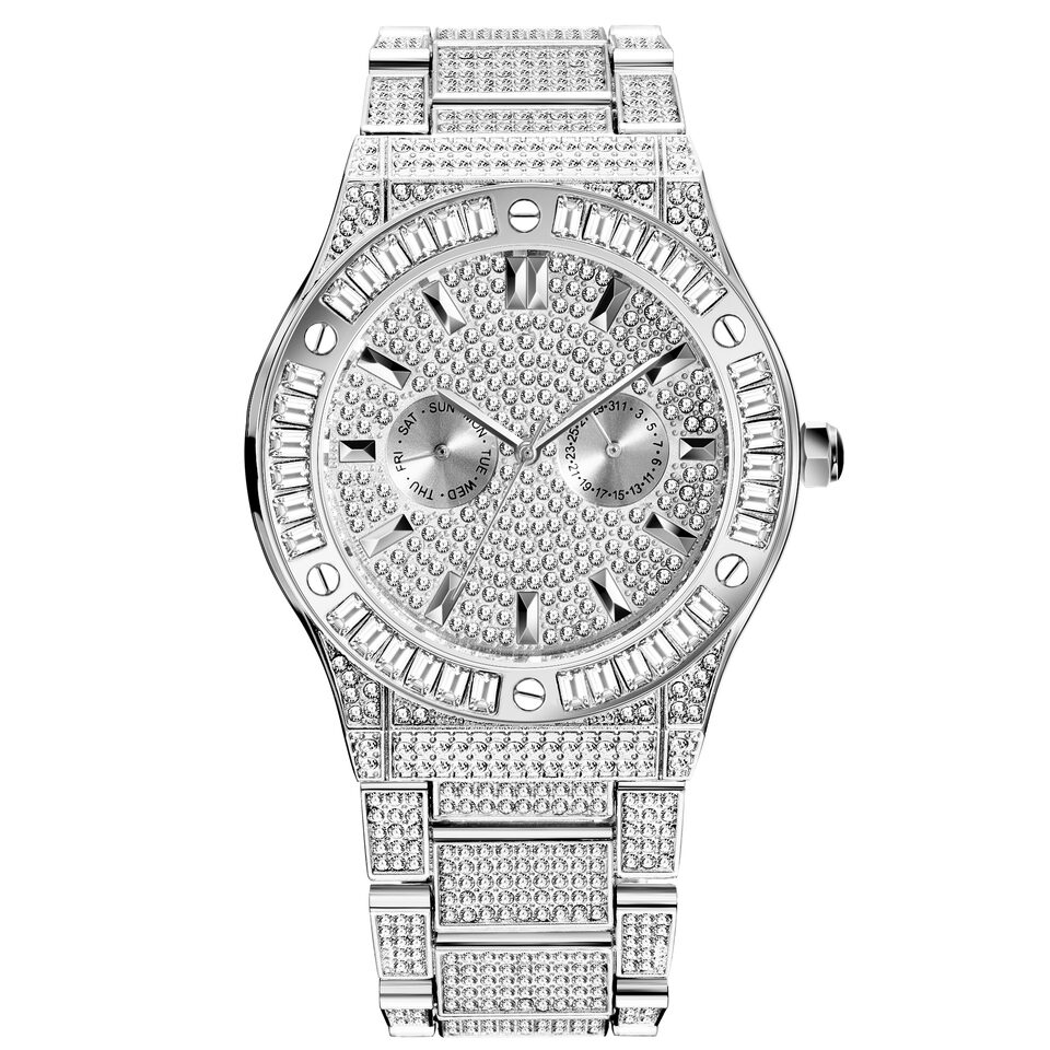 Hip Hop Style Diamond High-end Square Large Dial