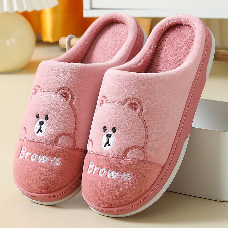 Cute Bears Slippers Warm Winter House Shoes