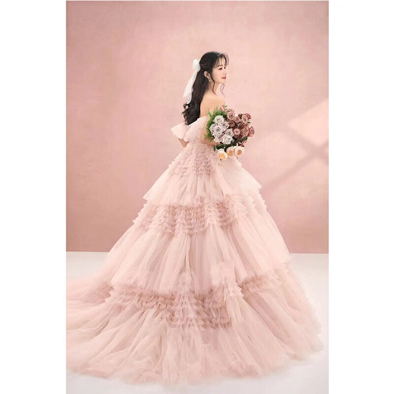 Street Photography Pettiskirt Colored Mesh Temperament Banquet Light