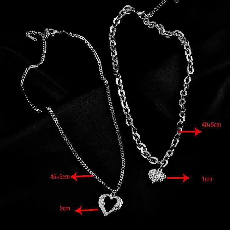 Titanium Steel Angel Wings Love Necklace Irregular Folds