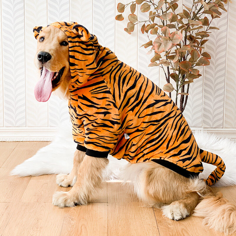 Pet Dog Golden Retriever Clothes Tiger Costume
