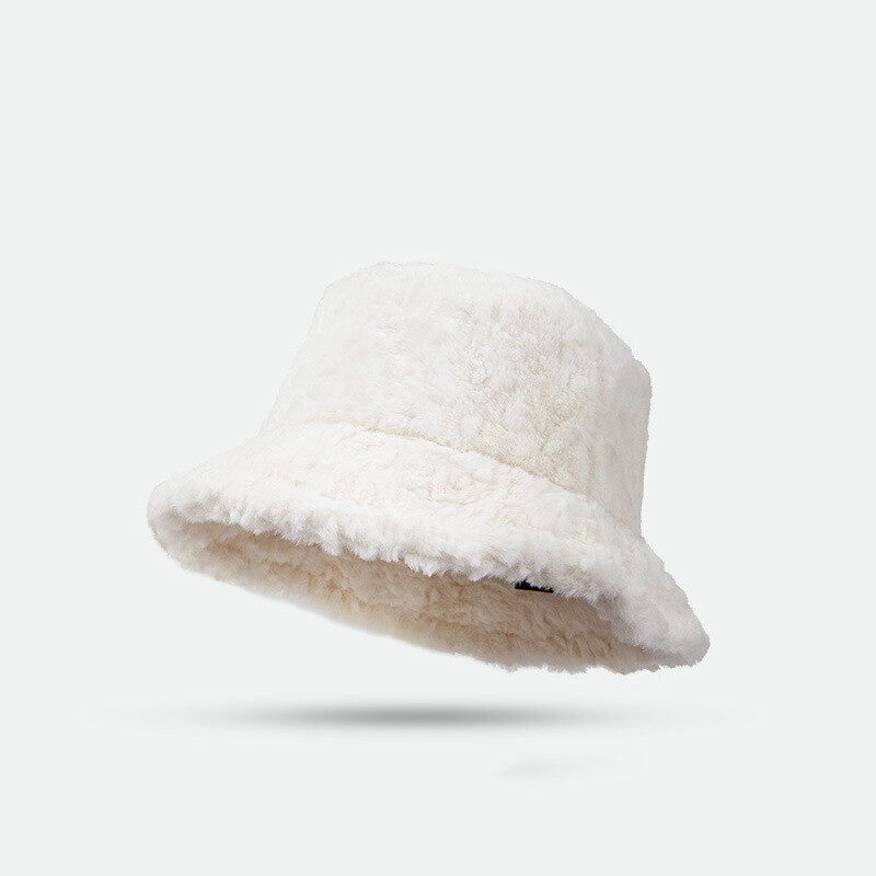 Lambswool Fisherman Hat Winter Warm Fashionable Solid Color