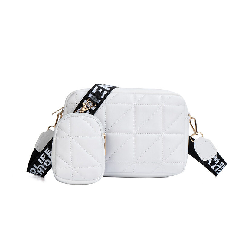 2Pcs Rhombus Shoulder Bag With Wallet Letter Print