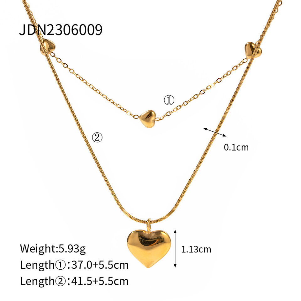 Love Double-layer Necklace 18K Gold-plated Collarbone