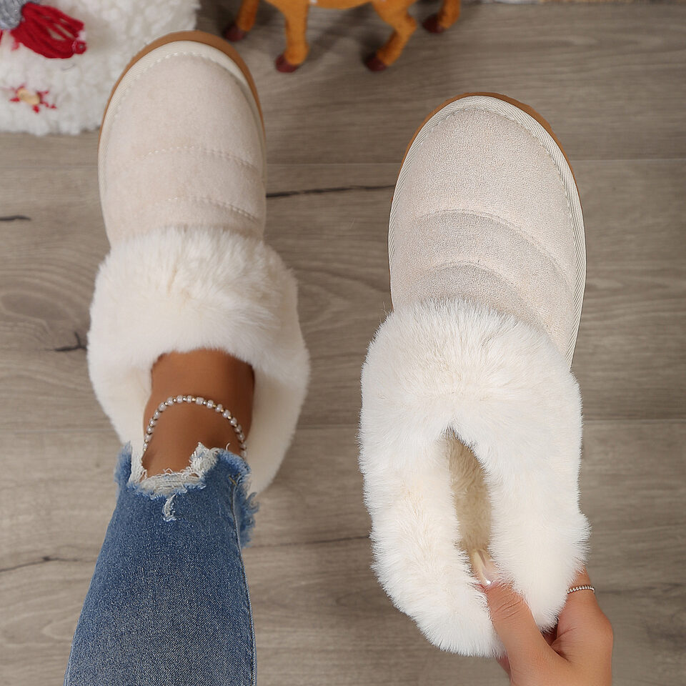 Winter Plush Slippers Home Thick-soled Warm Cotton Women