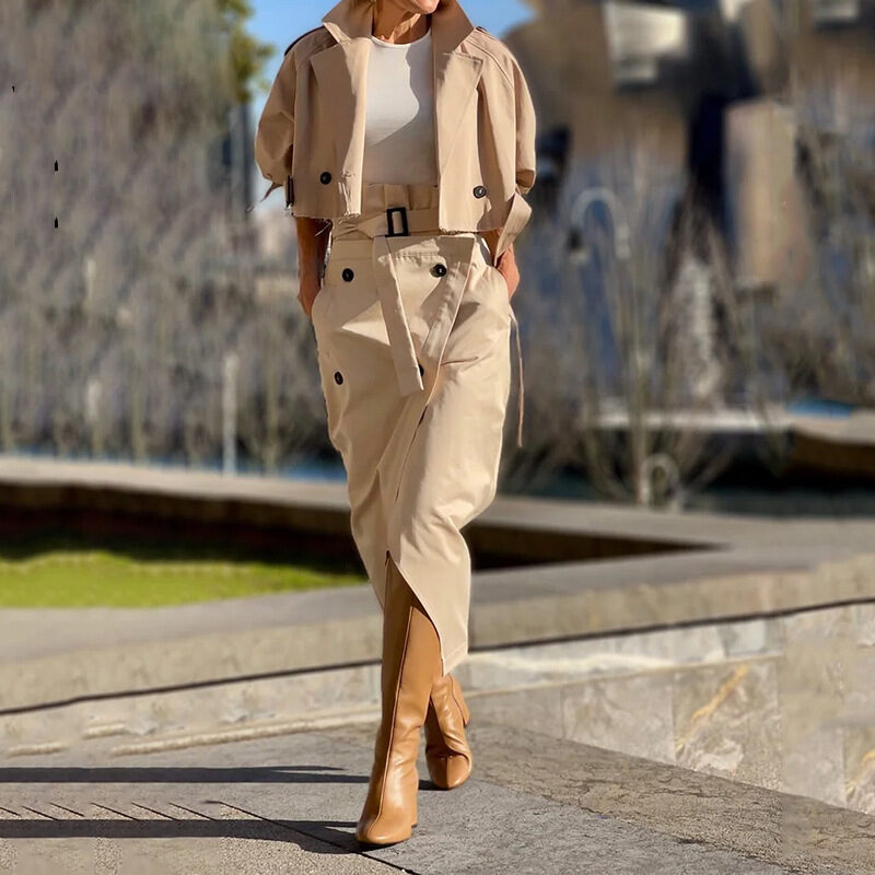European And American Leisure Workwear Elegant Button Belt