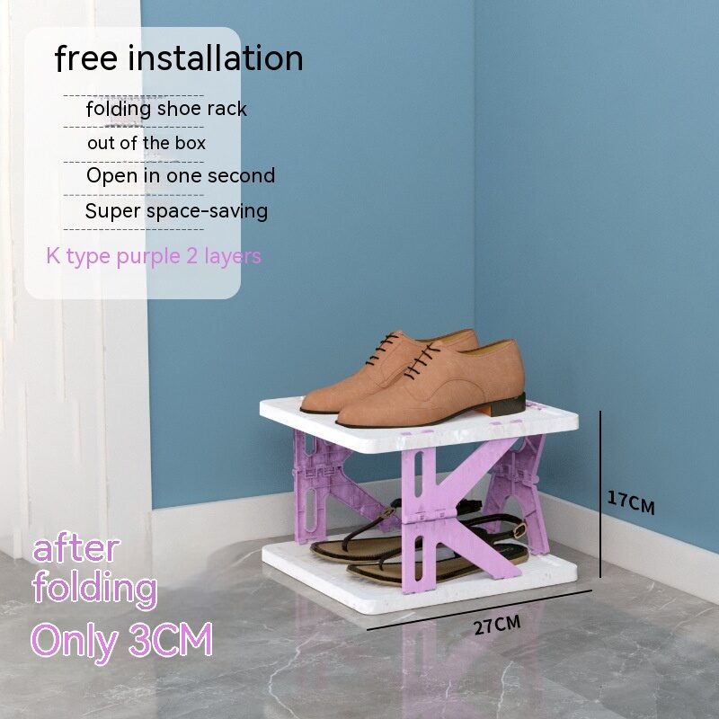 Plastic Installation-free Shoe Rack Storage Folding Cabinet