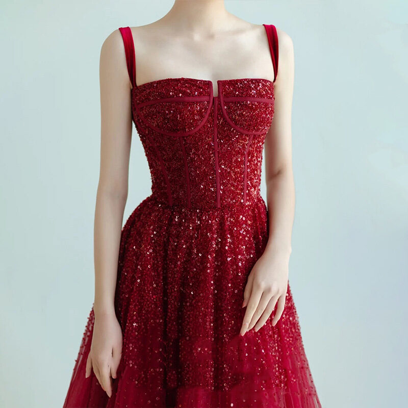 New Sequin Sling High-grade Princess Engagement Dress