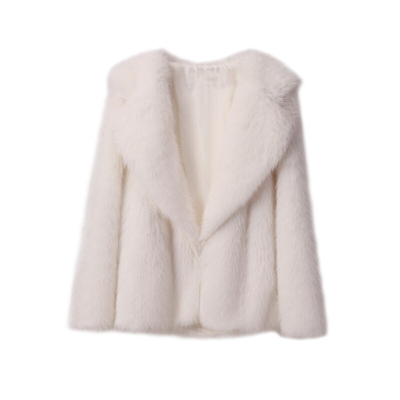 Lapel Leather Fur Coat Women's Artificial Wool Clip
