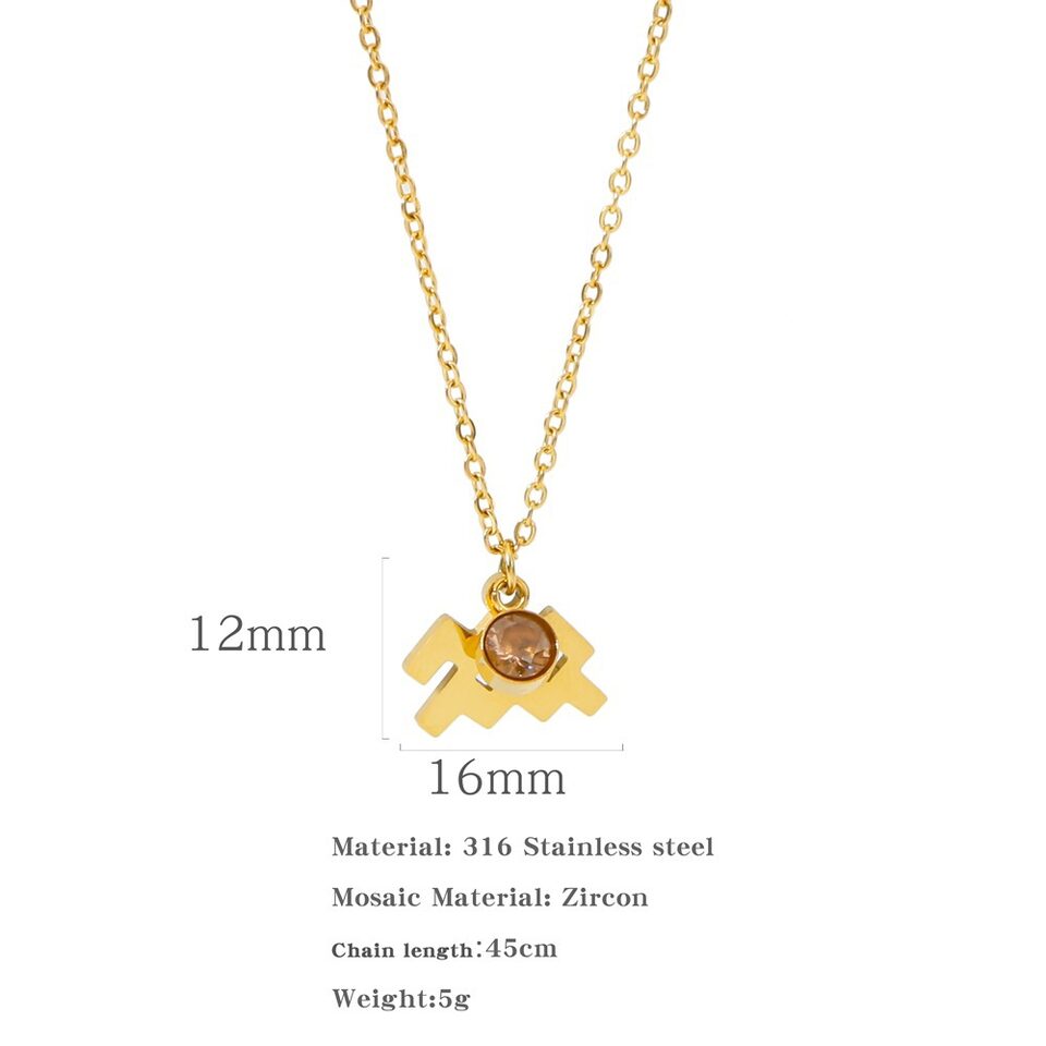 Necklace Stainless Steel Zircon Ornament