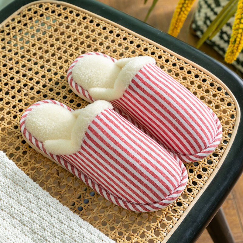 Fashion Striped Printed Slippers For Women Autumn