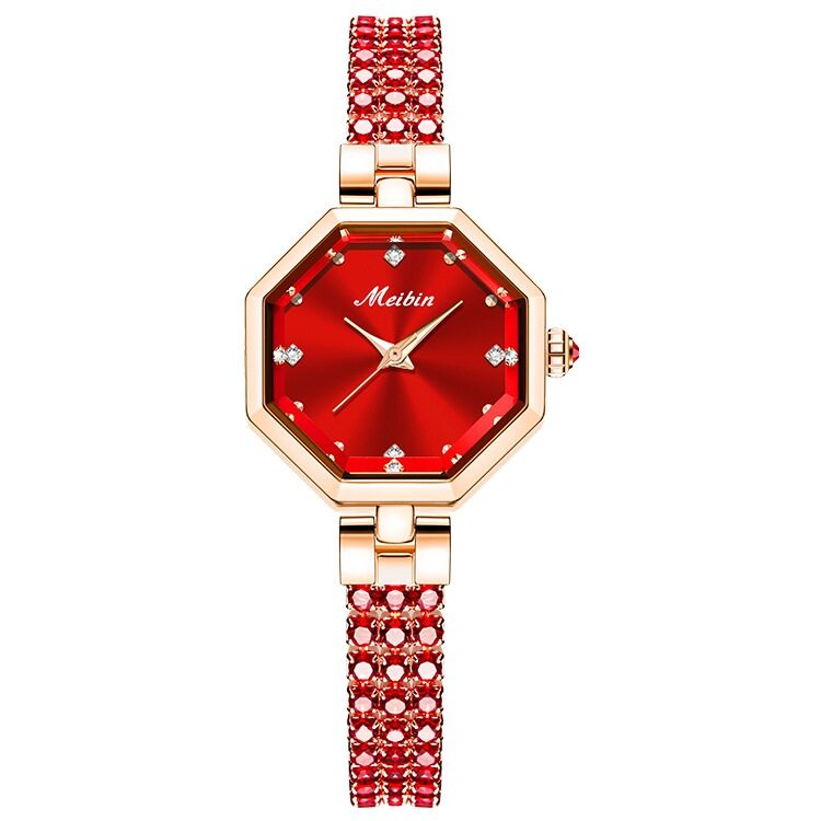 Octagonal Women's Jewelry Buckle Light Luxury Rose Stone