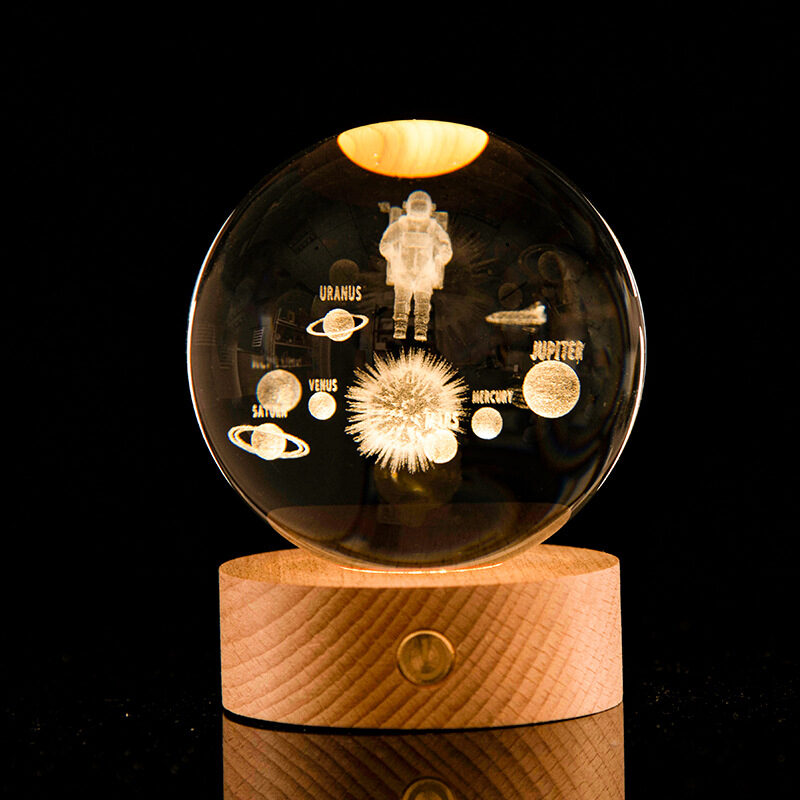 Luminous Galaxy Crystal Ball Decoration 3D Laser Inner