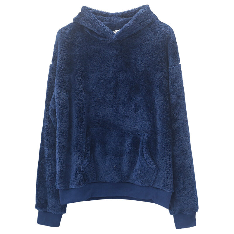 Double-sided Velvet Hooded Sweater Men's Plush Sweatshirt