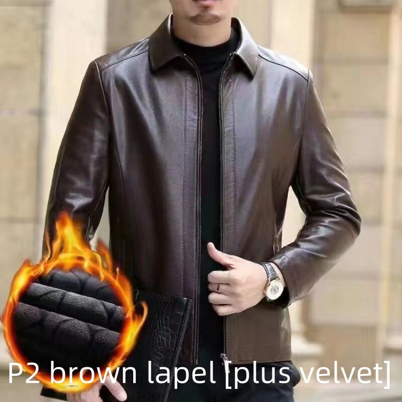 Leather Jacket For Middle-aged Men Clothing With Stand