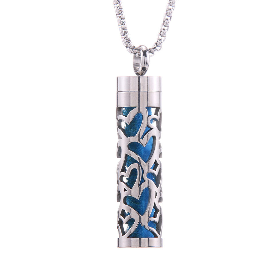 Cylinder Love Aromatherapy Pendant Perfume Essential Oil Stainless