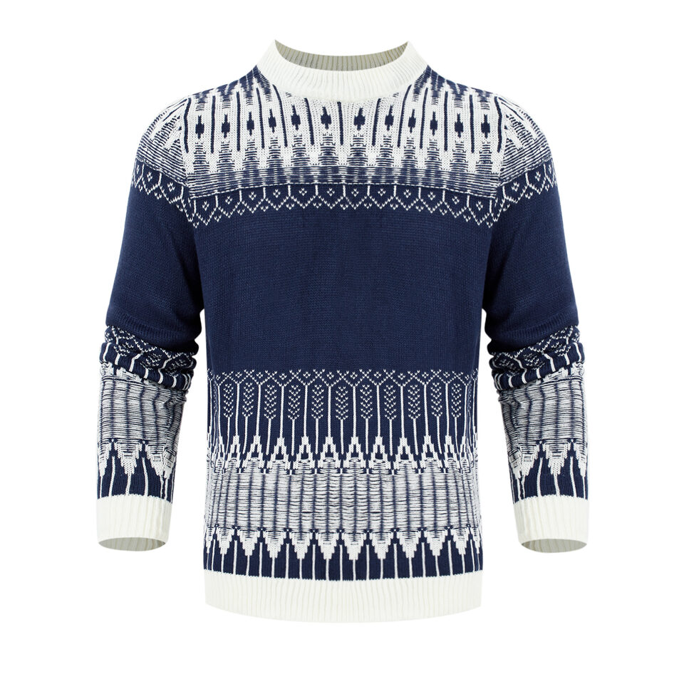 Men's Crewneck Pullover Sweater Unisex Fair Isle Long