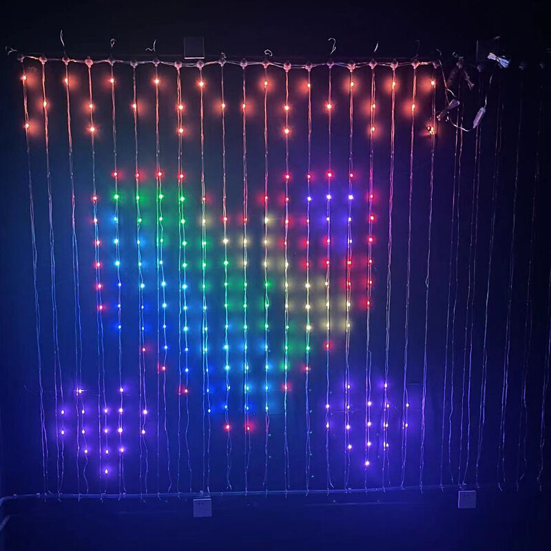 Smart LED RGB Curtain String Lights Bluetooth APP