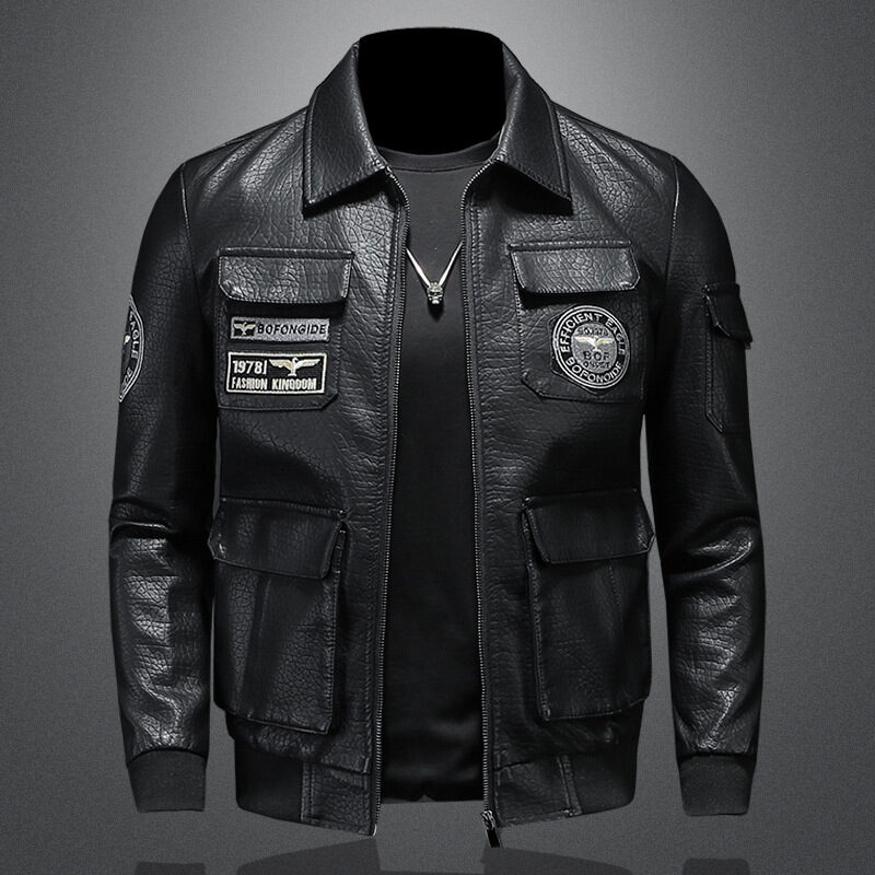 Autumn And Winter New Men's Coat Casual Leather