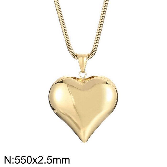 Gold Sliver Hollow Heart-shaped Necklace Ins Simple Versatile