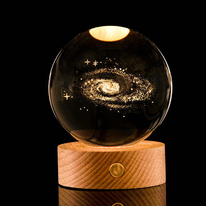 Luminous Galaxy Crystal Ball Decoration 3D Laser Inner