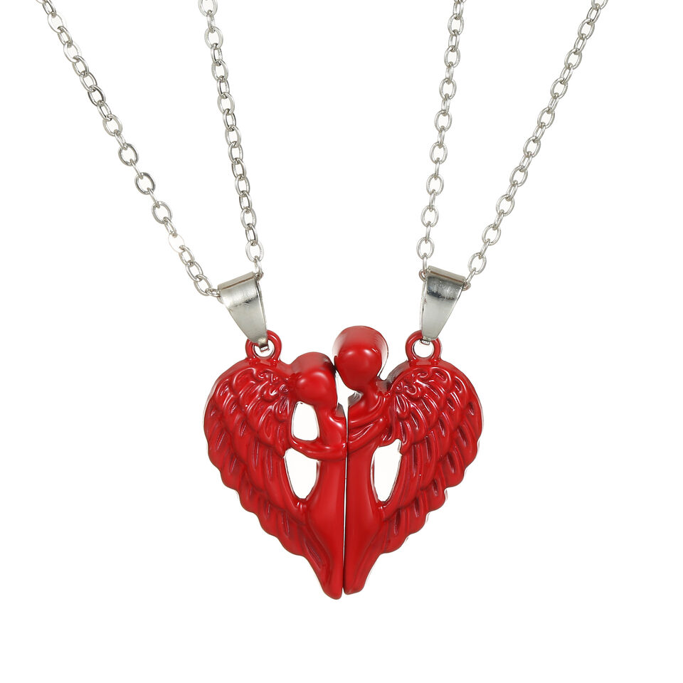 Angel Wings Hug Necklace Magnet Love Gift
