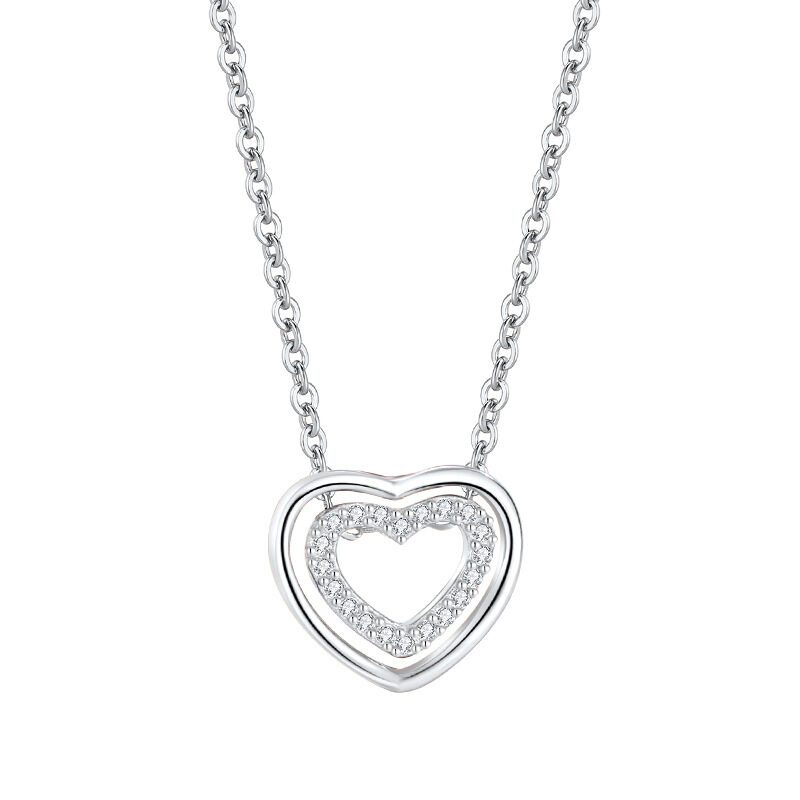 S925 Sterling Silver Heart To Pendant Necklace