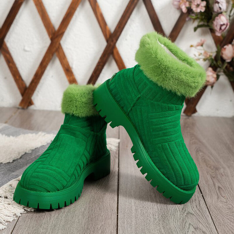 Winter Ankle Boots Fashoin Thick-soled Thickened Snow