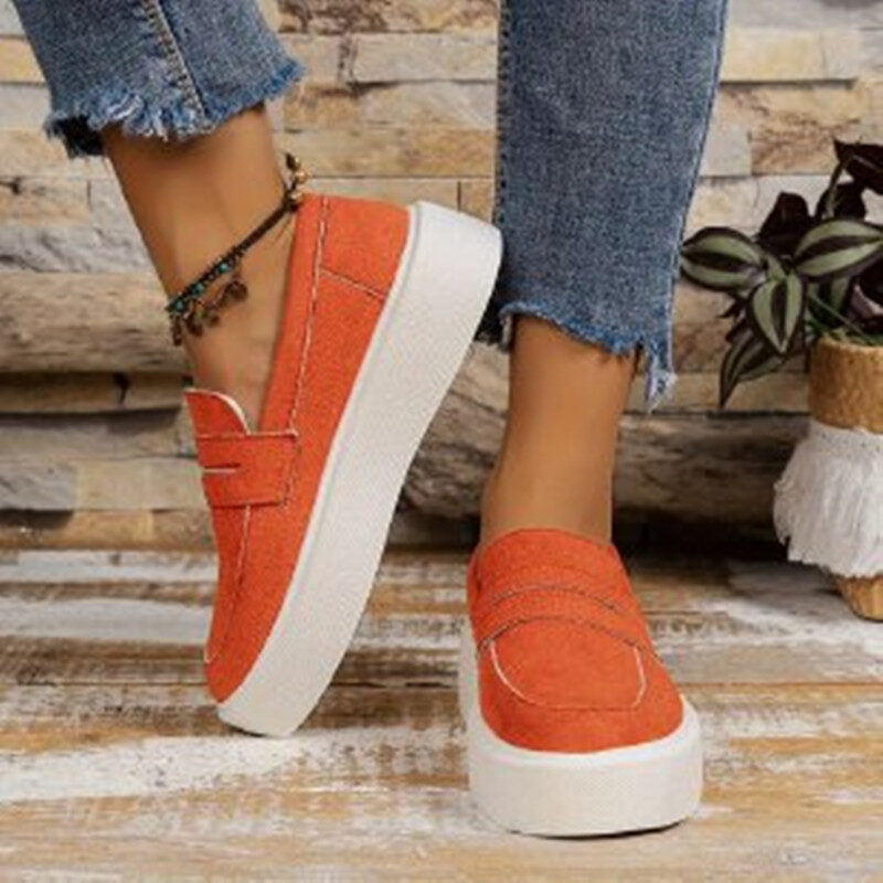 New Loafers Platform Round Toe Slip-on Shoes