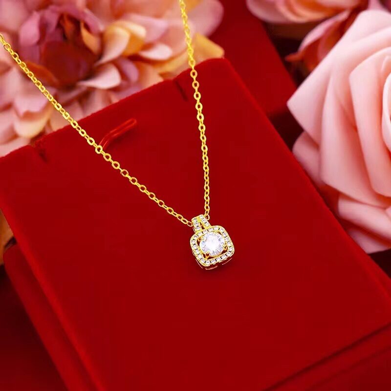 Fashion Jewelry Set Zircon Gem Pendant Chain Choker