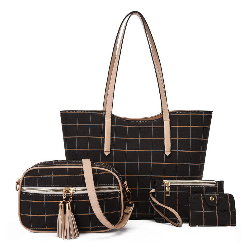 New Korean Fashion Four-piece Set Texture Shoulder Women