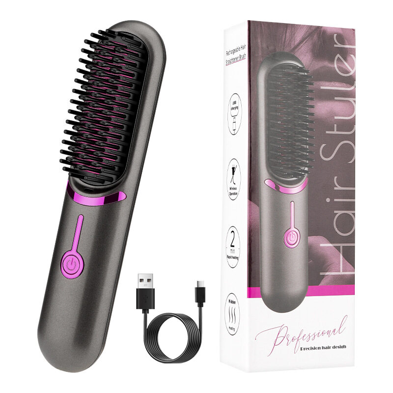 Wireless Straight Comb USB Charging Hairdressing Rolls