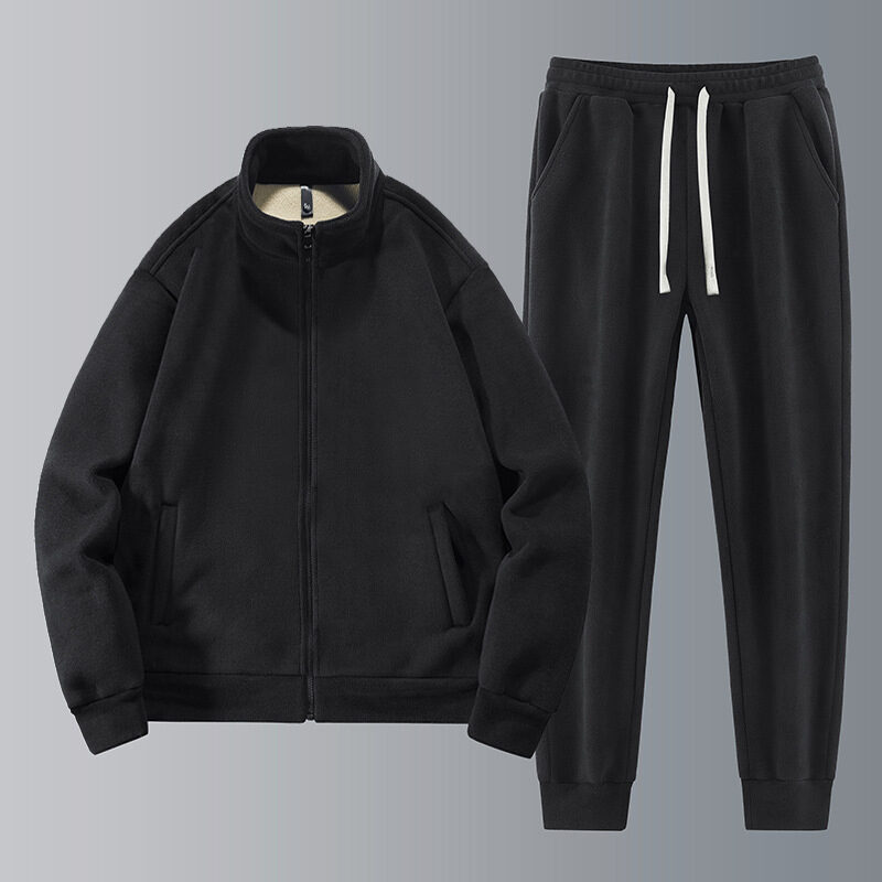 Polyester Men's Polar Fleece Thickened Warm Suit Loose