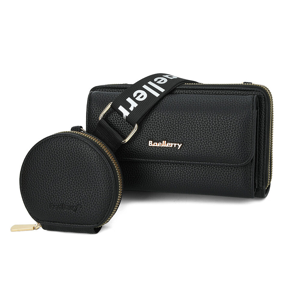 2pcs Lychee Texture Composite Bag Fashion Mobile Phone