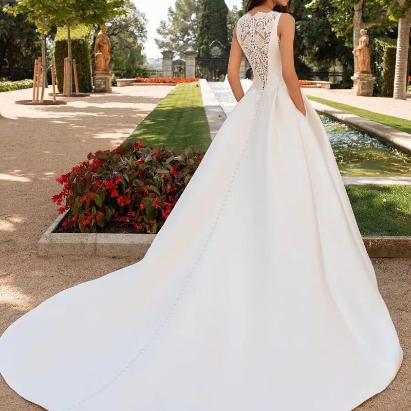 French Retro Lace Advanced Texture Satin Slim Bridal