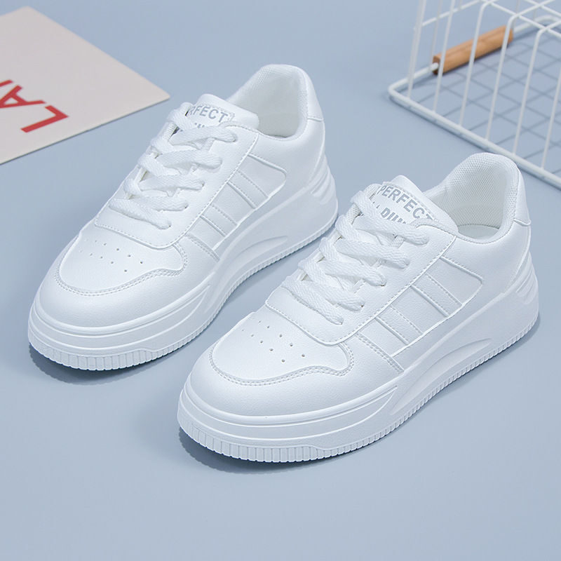 Women's All-matching Casual Sports Leather Summer White Sneakers