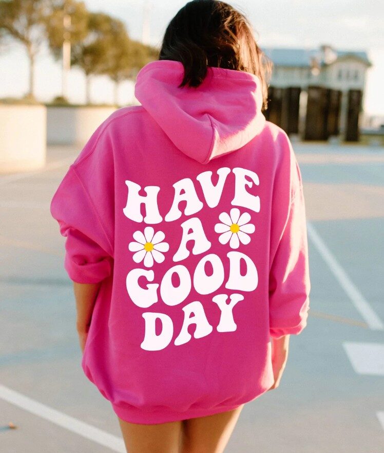 Spring And Autumn Men's Women's Hoodie Flower Print