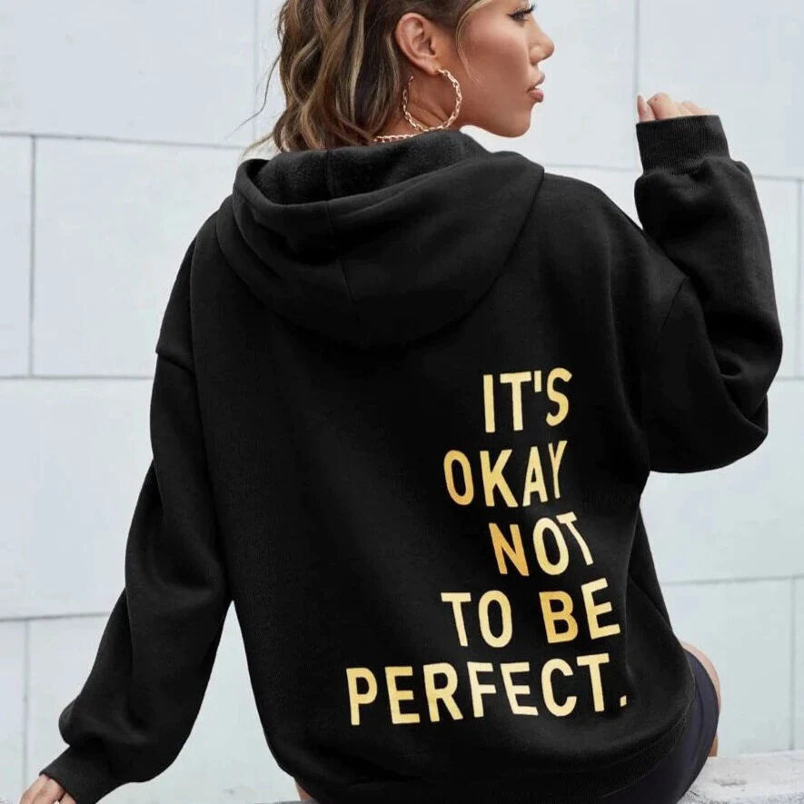 Women's Multi-color Letters Printed All-matching Casual Long Sleeve