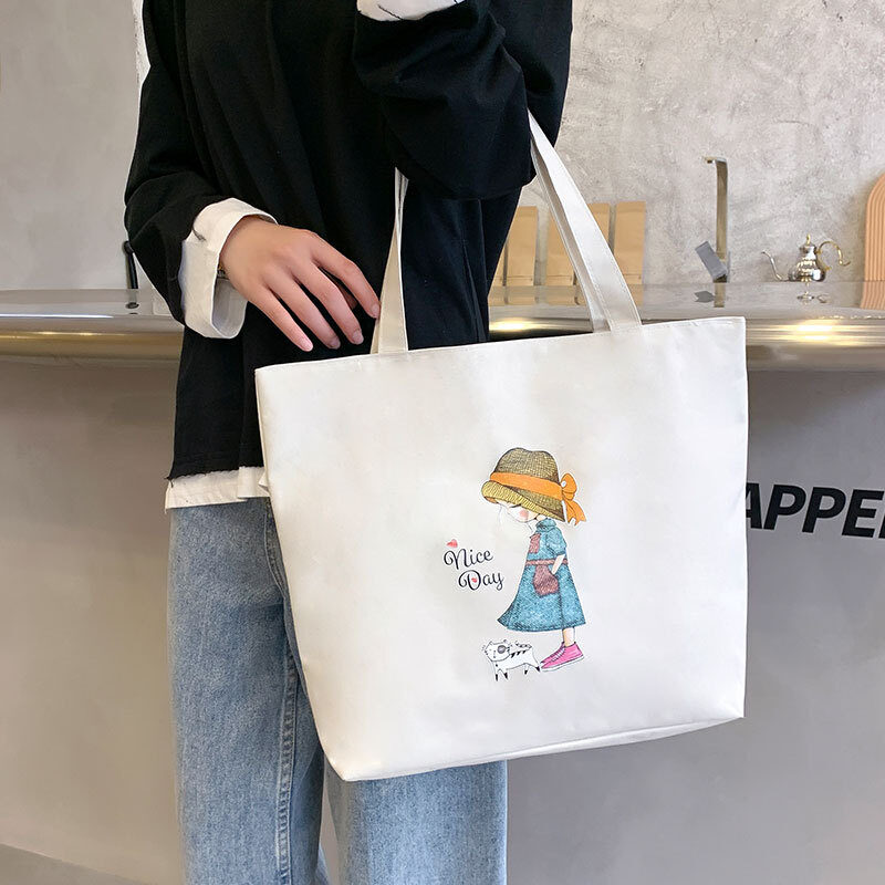 Women's Canvas Bag New Shoulder Handbag Student Tote