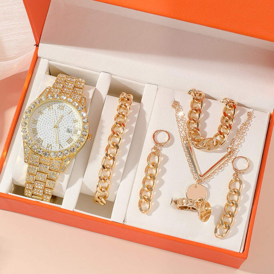 Women's Watch Jewelry 5-piece Set New Quartz Gift