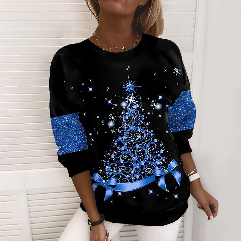 Christmas Sweater Women's 3D Digital Printing Pullover Jacket