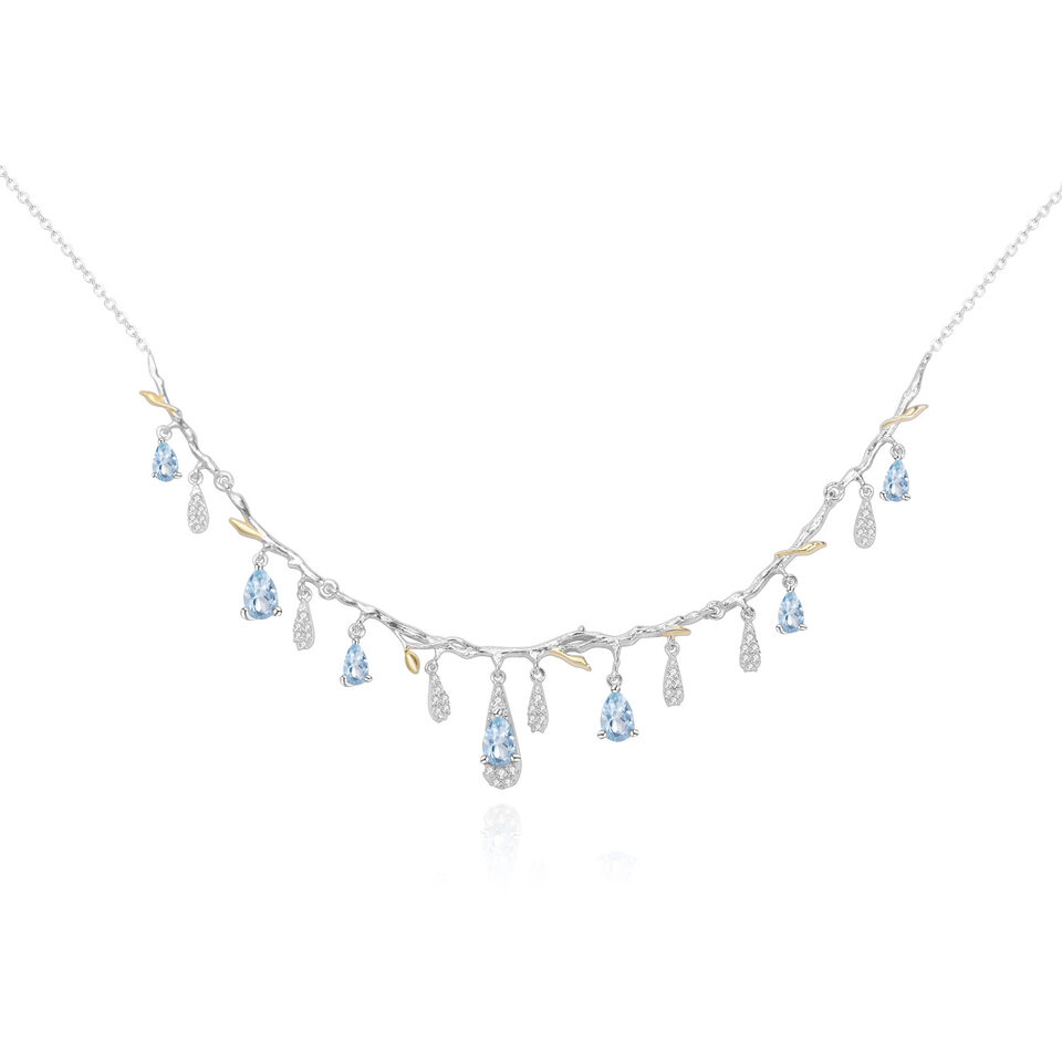 S925 Silver Natural Topaz Necklace