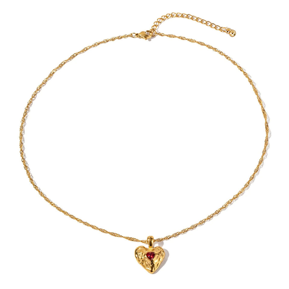Alloy Heart-shaped Necklace With Diamond Fashion INS Style