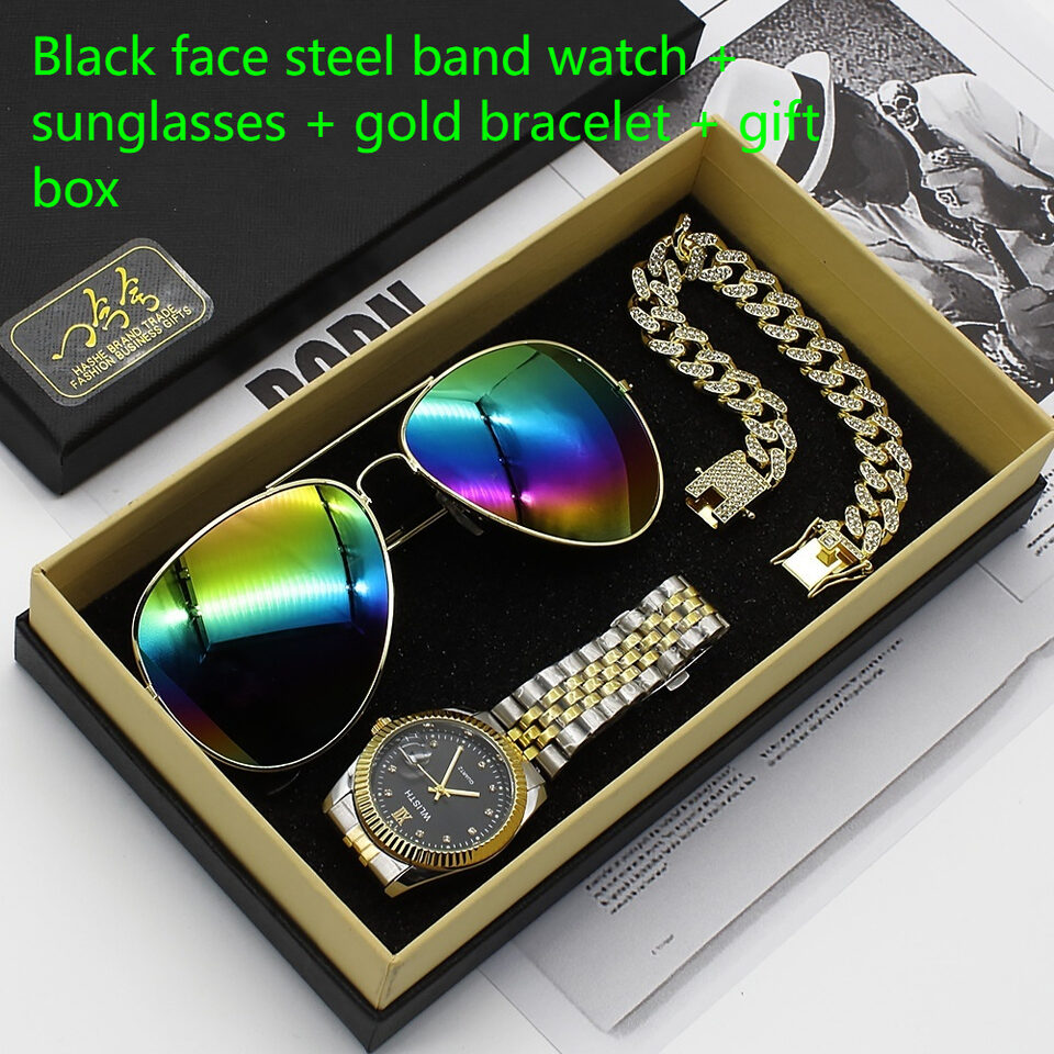 Wristwatch Glasses New Men's Watch Business Sunglasses Gift