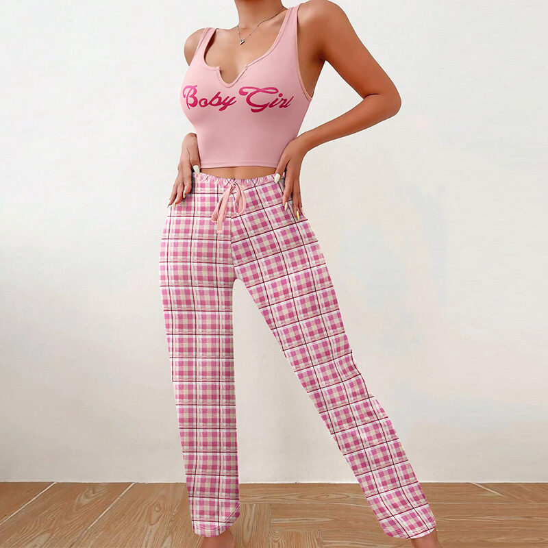Spring Summer Women's Casual Pajamas Home Wear Vest